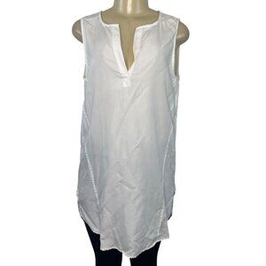 Beachlunchlounge Women's White Sleeveless Tunic Top Sz M/L